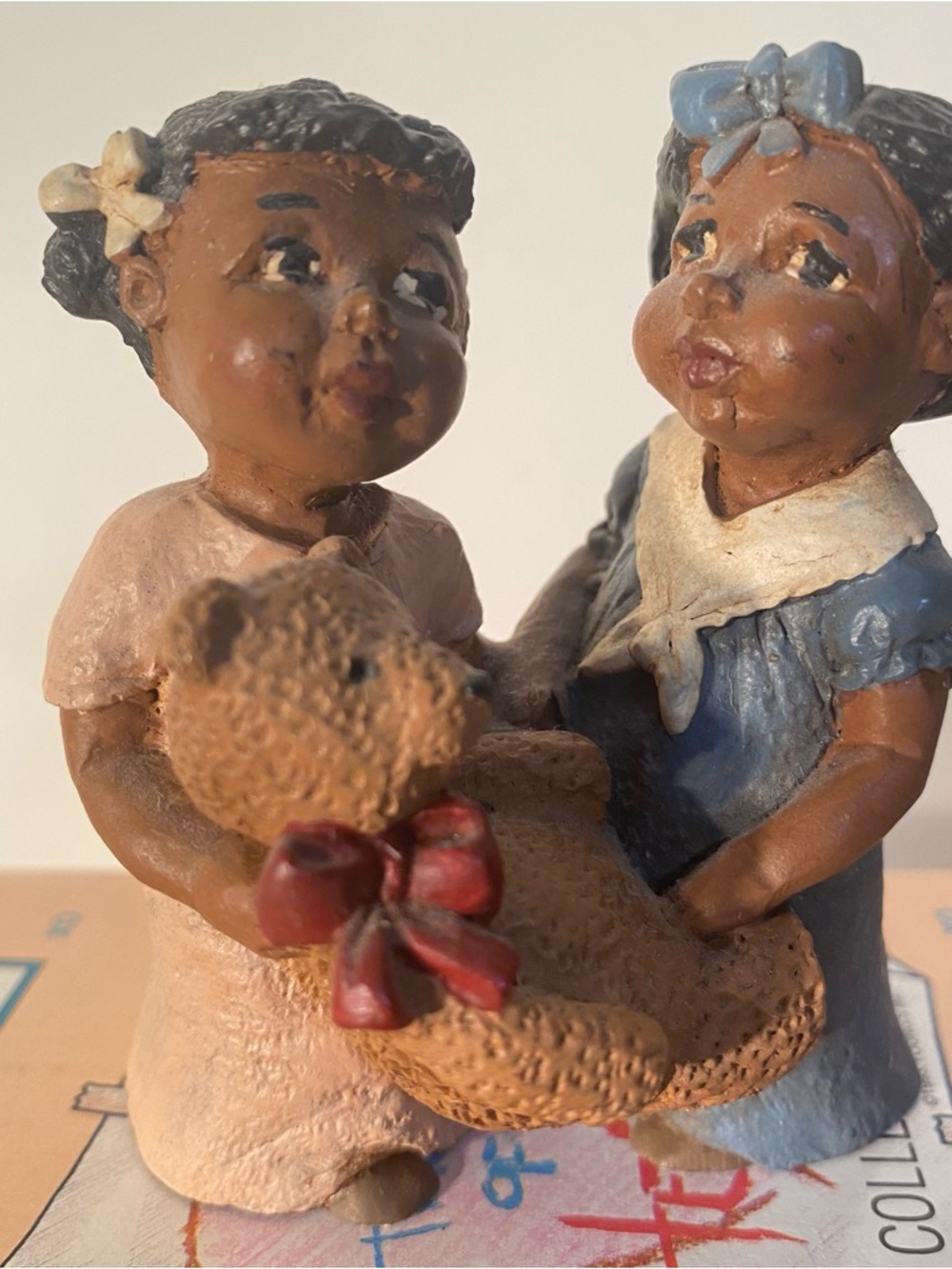 Vintage Young’s Inc. Treasures Of The Heart Resin Children With Bear